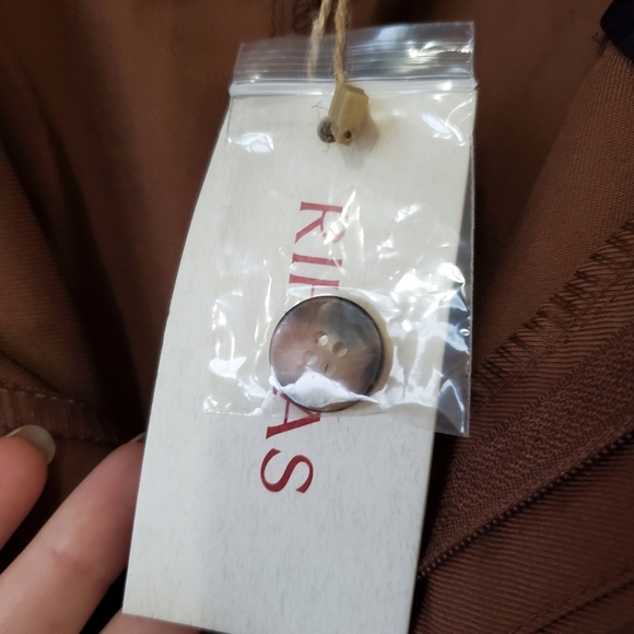 RIHOAS - Brown High Waisted Pleated Straight Pants - BNWT - Picture 4 of 5